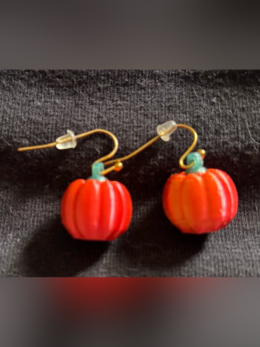Red Pumpkin Drop Earrings by
